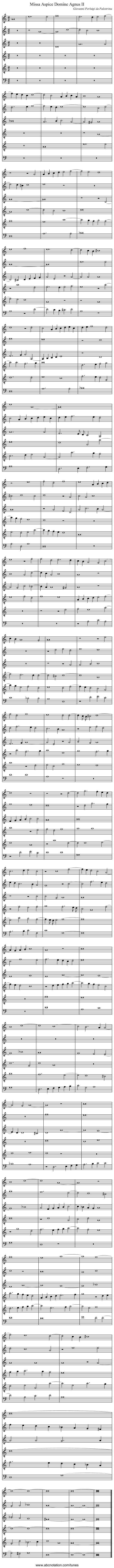 Missa Aspice Domine Agnus II - staff notation