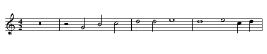 Missa Assumpta est Maria First Section Kyrie - staff notation