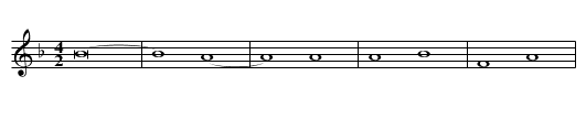 Missa Ave Maria (1596) First Section Sanctus - staff notation