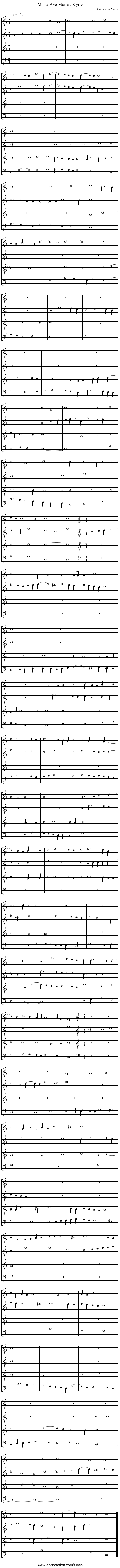 Missa Ave Maria / Kyrie - staff notation