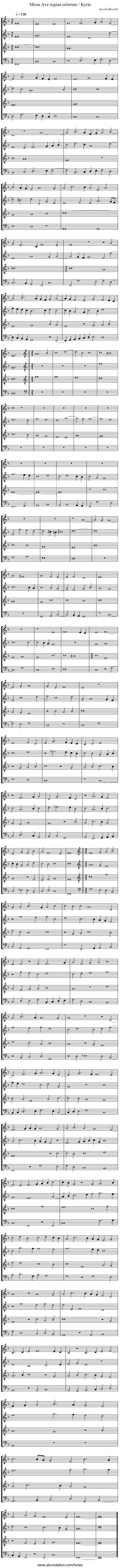 Missa Ave regina celorum / Kyrie - staff notation
