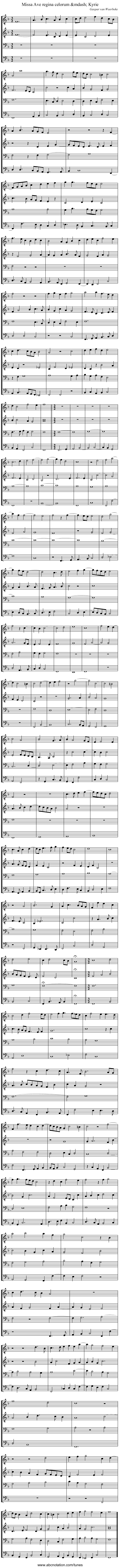Missa Ave regina celorum &mdash; Kyrie - staff notation