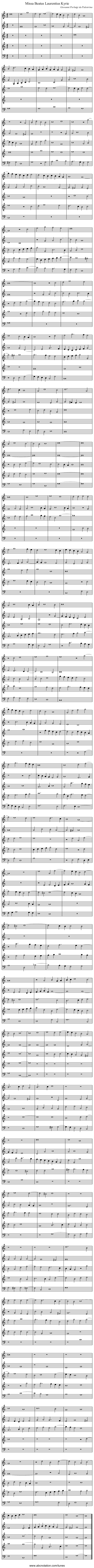 Missa Beatus Laurentius Kyrie - staff notation