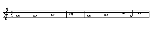Missa Benedicta es Benedictus - staff notation