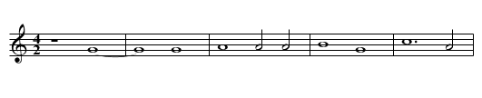 Missa Benedicta es Et in Spiritum Credo - staff notation