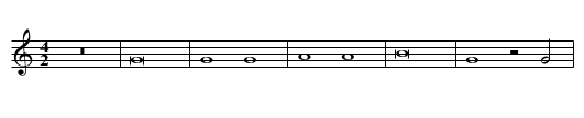 Missa Benedicta es First Section Credo - staff notation