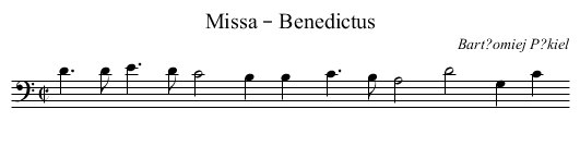Missa – Benedictus - staff notation