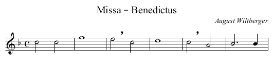 Missa – Benedictus - staff notation