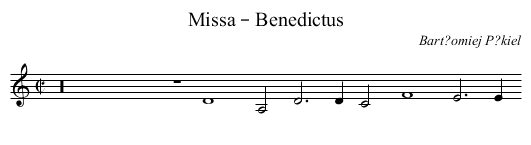 Missa – Benedictus - staff notation