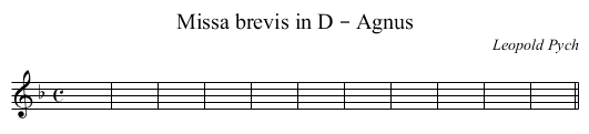 Missa brevis in D – Agnus - staff notation