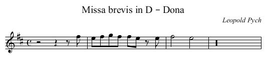 Missa brevis in D – Dona - staff notation