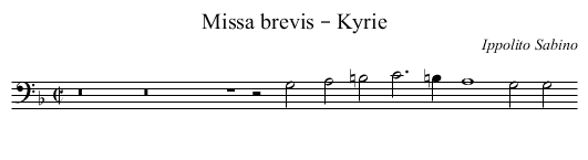 Missa brevis – Kyrie - staff notation