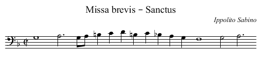 Missa brevis – Sanctus - staff notation