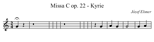 Missa C op. 22 - Kyrie - staff notation