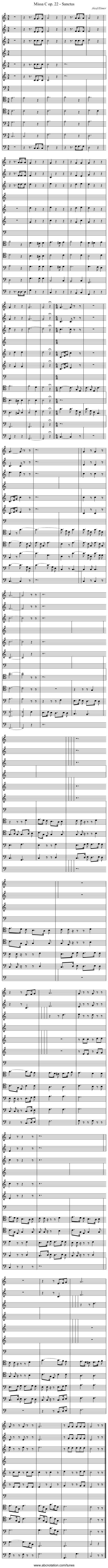 Missa C op. 22 - Sanctus - staff notation