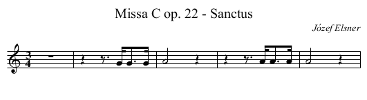 Missa C op. 22 - Sanctus - staff notation