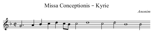 Missa Conceptionis – Kyrie - staff notation