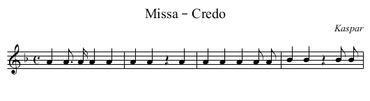 Missa – Credo - staff notation