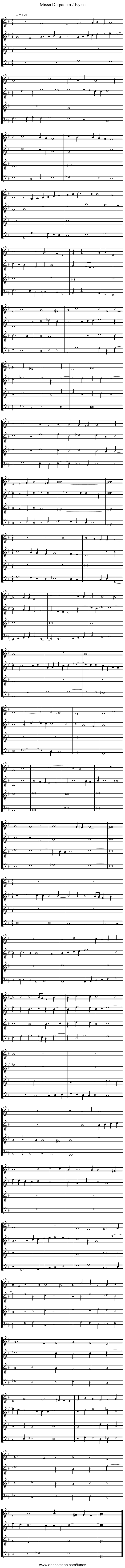 Missa Da pacem / Kyrie - staff notation