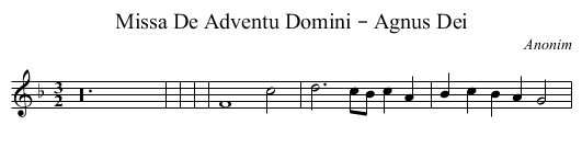Missa De Adventu Domini – Agnus Dei - staff notation