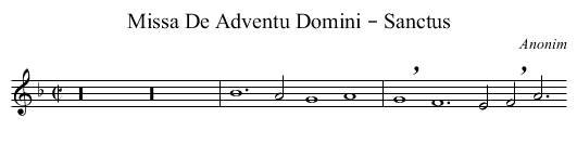Missa De Adventu Domini – Sanctus - staff notation
