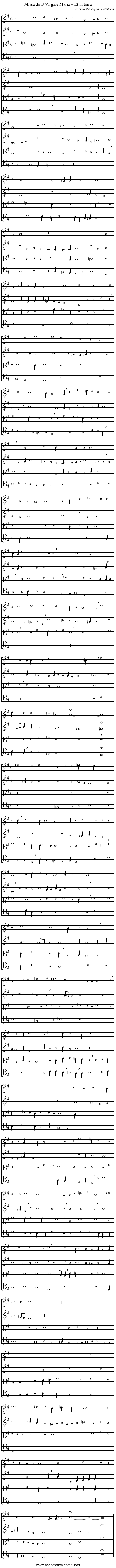 Missa de B Virgine Maria – Et in terra - staff notation