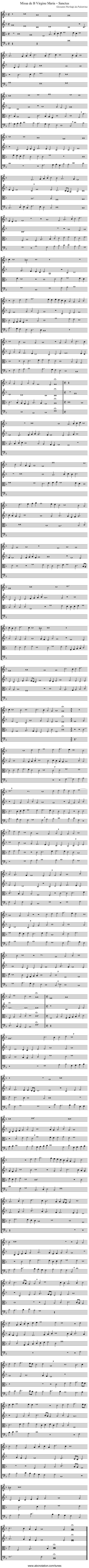 Missa de B Virgine Maria – Sanctus - staff notation
