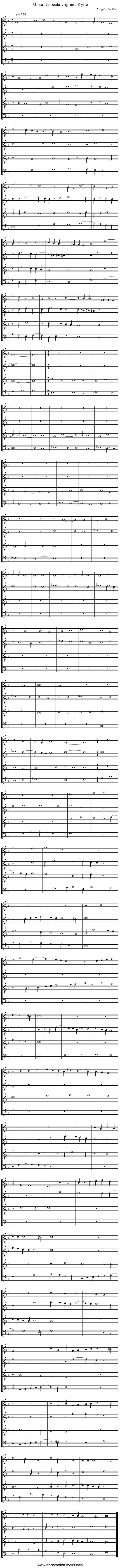 Missa De beata virgine / Kyrie - staff notation
