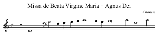 Missa de Beata Virgine Maria – Agnus Dei - staff notation