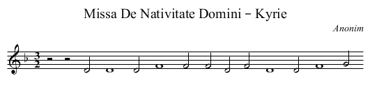 Missa De Nativitate Domini – Kyrie - staff notation