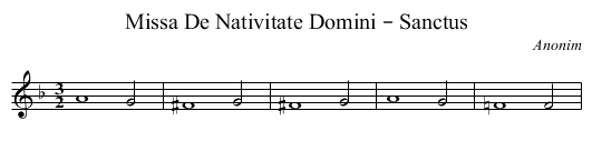 Missa De Nativitate Domini – Sanctus - staff notation