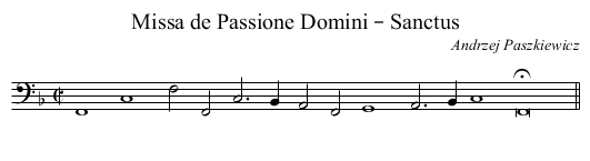 Missa de Passione Domini – Sanctus - staff notation