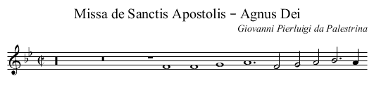 Missa de Sanctis Apostolis – Agnus Dei - staff notation