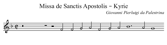 Missa de Sanctis Apostolis – Kyrie - staff notation