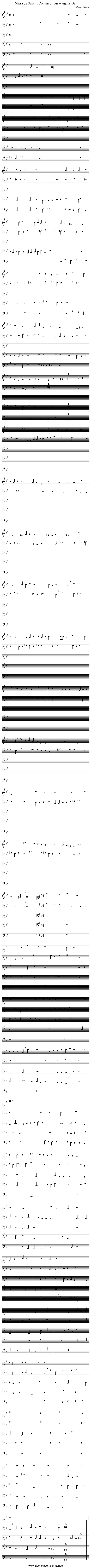 Missa de Sanctis Confessoribus – Agnus Dei - staff notation