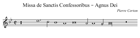 Missa de Sanctis Confessoribus – Agnus Dei - staff notation