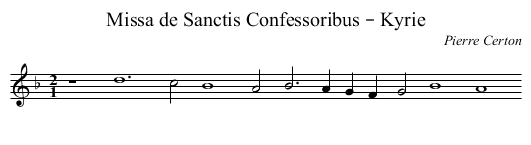 Missa de Sanctis Confessoribus – Kyrie - staff notation