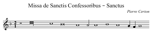 Missa de Sanctis Confessoribus – Sanctus - staff notation