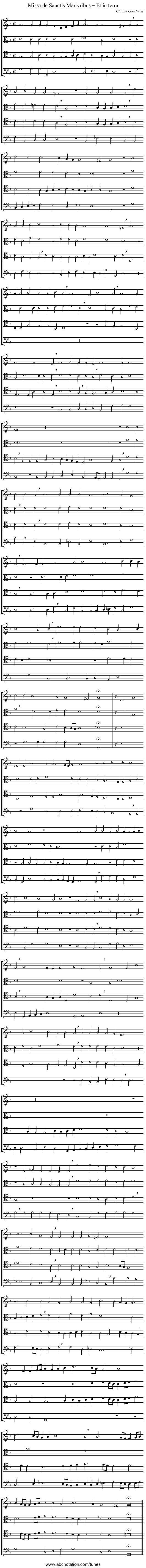 Missa de Sanctis Martyribus – Et in terra - staff notation