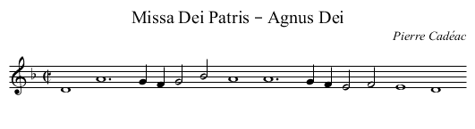 Missa Dei Patris – Agnus Dei - staff notation