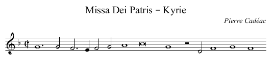 Missa Dei Patris – Kyrie - staff notation