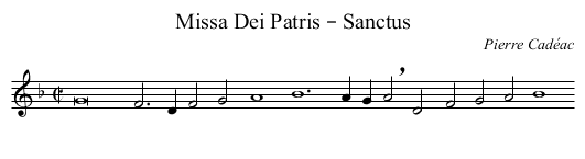 Missa Dei Patris – Sanctus - staff notation