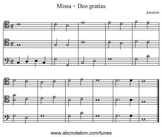 Missa – Deo gratias - staff notation