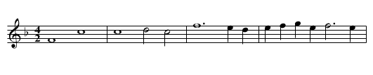 Missa Descendit angelus Domini First Section Benedictus - staff notation