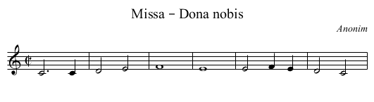Missa – Dona nobis - staff notation