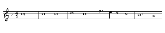 Missa Dum complerentur First Section Kyrie - staff notation