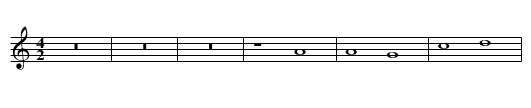Missa Dum esset summus pontifex Agnus II - staff notation