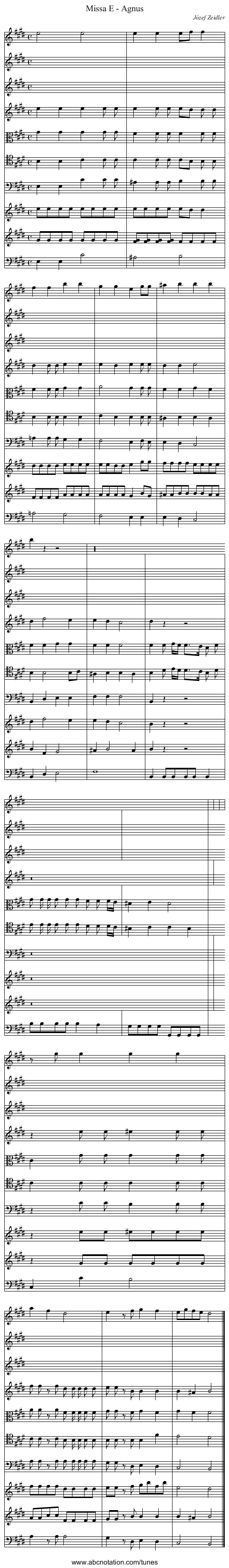 Missa E - Agnus - staff notation