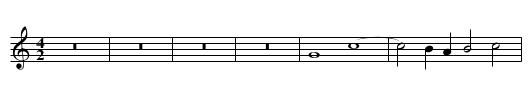 Missa Ecce sacerdos magnus First Section Sanctus - staff notation