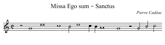 Missa Ego sum – Sanctus - staff notation